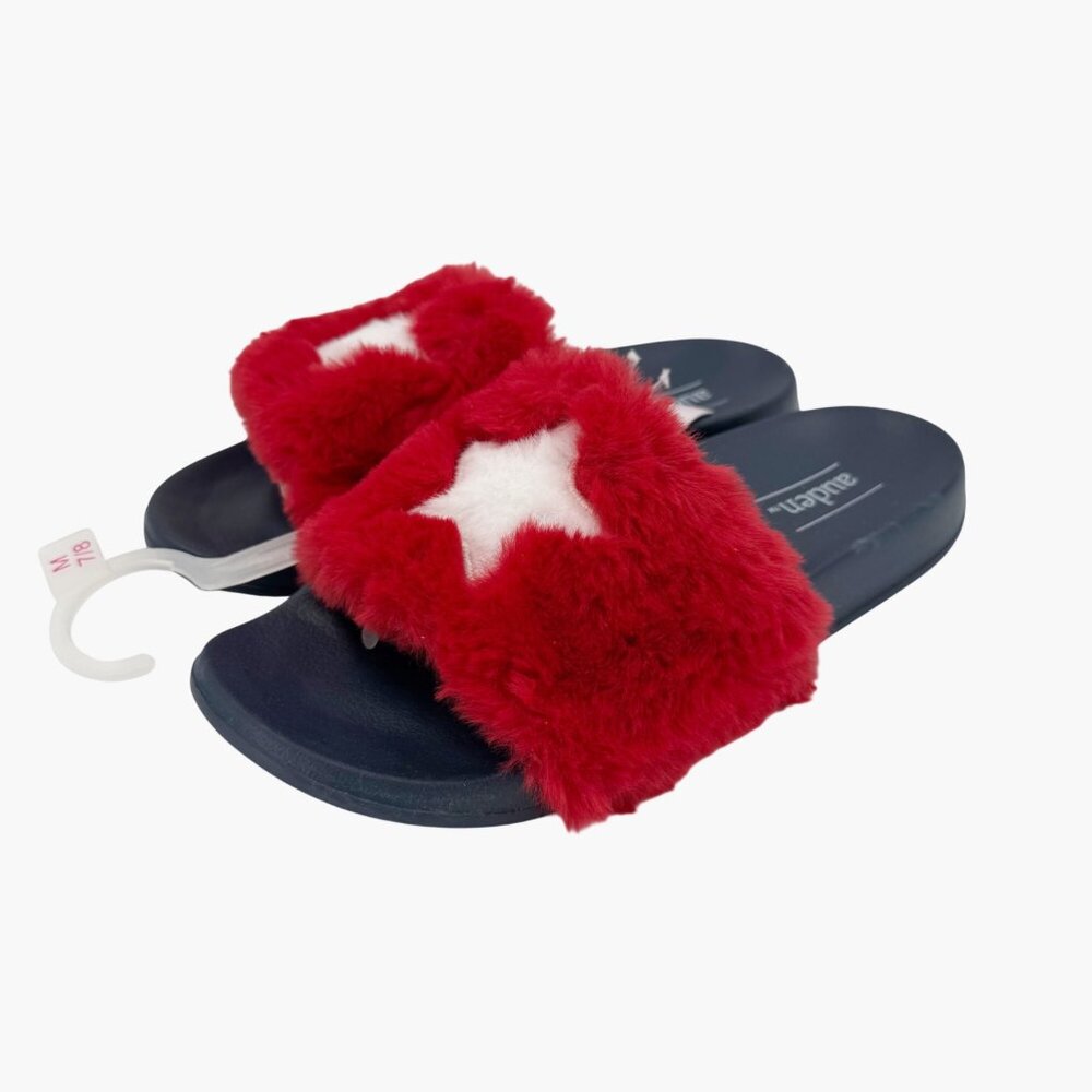 NEW Auden Gloria Americana Slide Slippers - Red - Size M (7/8)